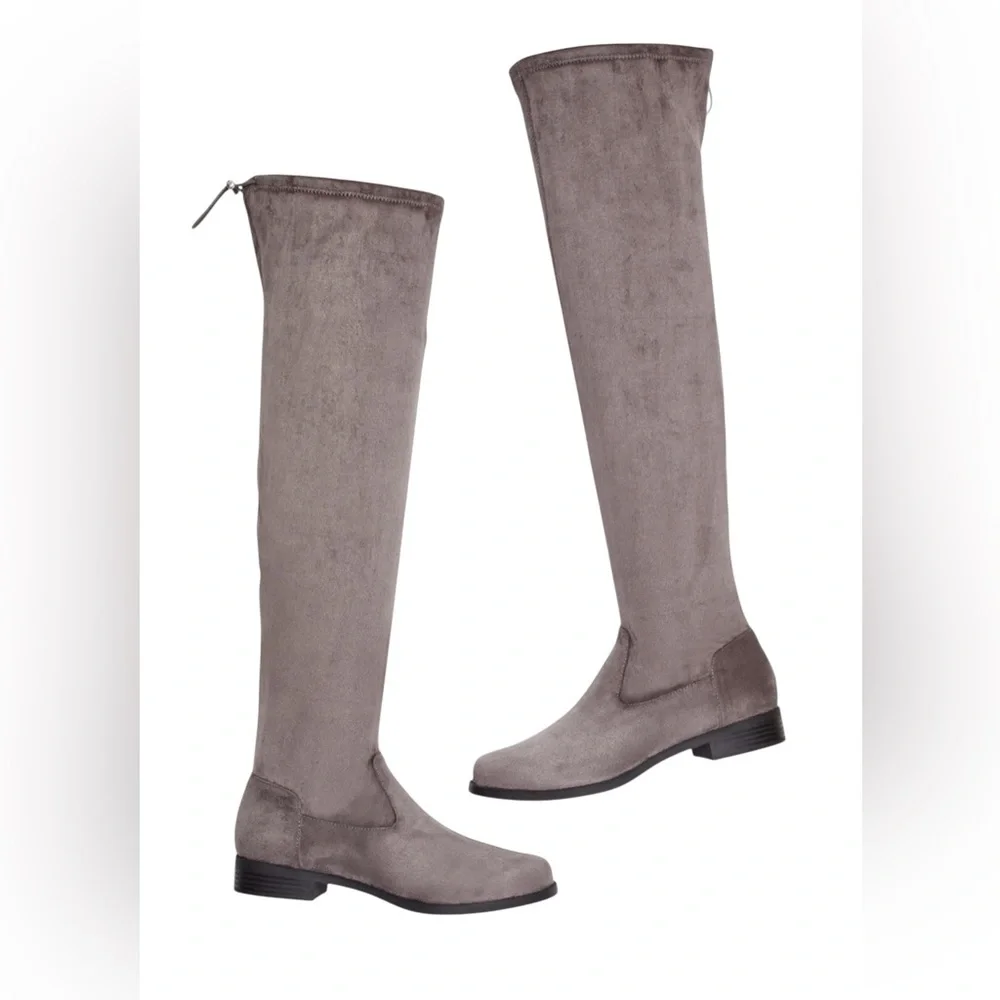 Gray over the knee flat boots size 8 by Justfab size 8